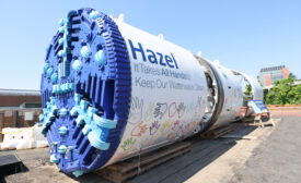 The tunnel boring machine for the Alexandria, Va.