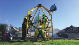 a crew working near the capital building