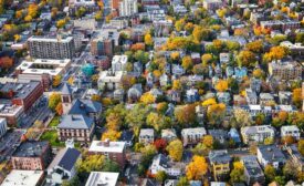 An aerial photo of Cambridge, Mass. 