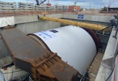 Chessie the tunnel boring machine in its launch pit 