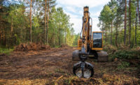 construction equipment in the woods