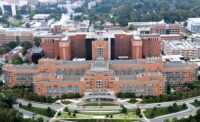 A photo of the National Institutes of Health headquarters in Bethesda, Md.