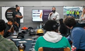 Adrian Russell, director of DEI and procurement at Shiel Sexton Co., introduces industry concepts to teens and young adults to inspire and motivate them.