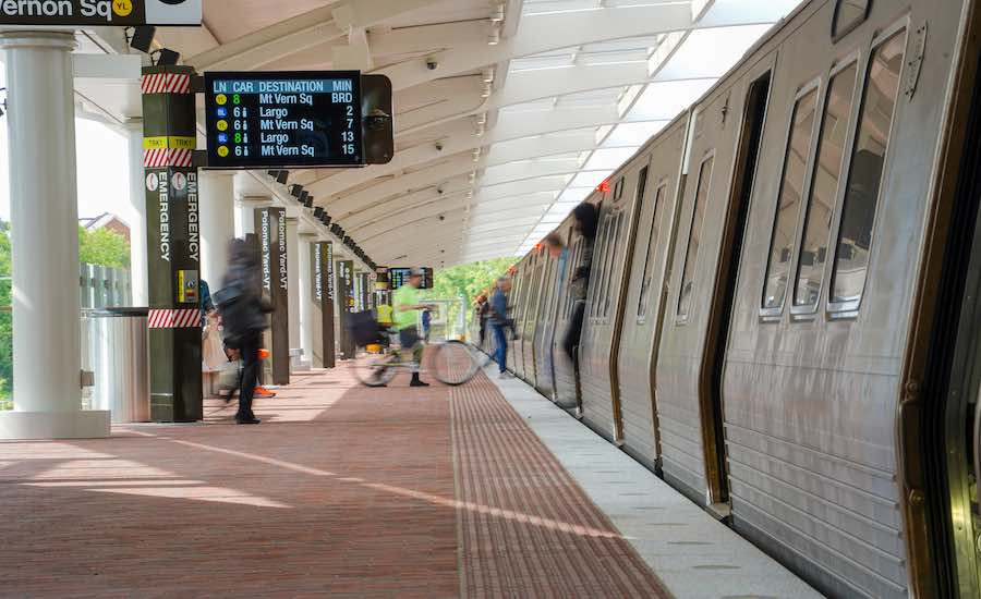A photo of the Potomac Yard Metrorail Station