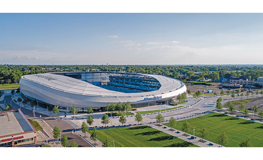 Aerial Views Minneapolis St Paul Twin Cities Sports Stadiums Arenas