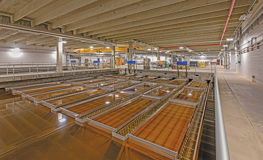 sludge basins in a water treatment plant