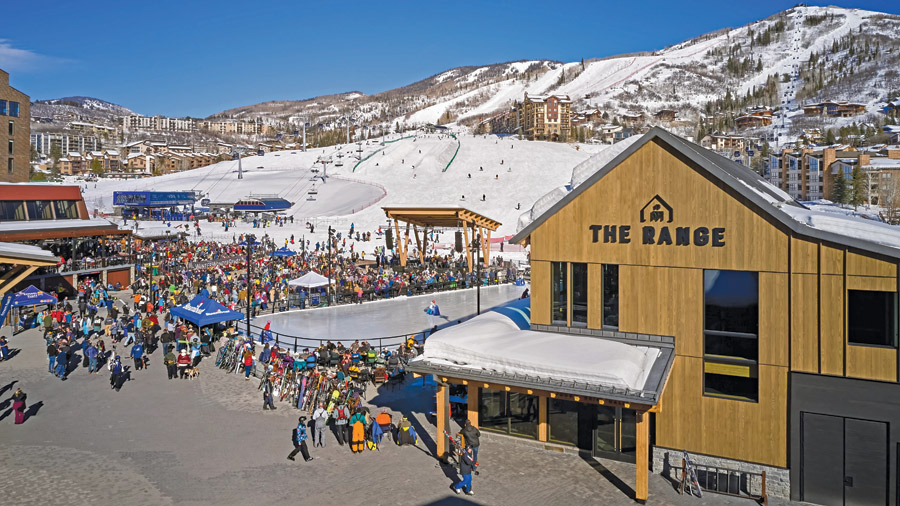 Steamboat, Colo., ski base area