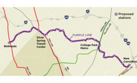 Maryland Purple Line rail route