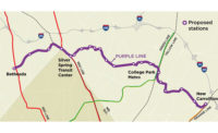 Maryland Purple Line rail route