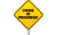 Crisis in Progress sign