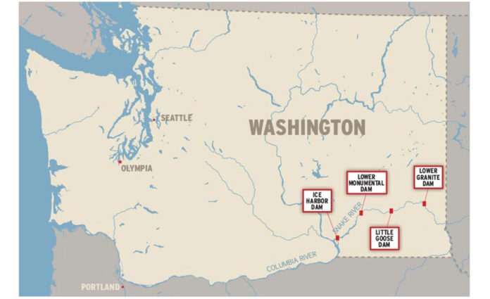 Columbia River Dams Map Congressman Floats $33B Plan To Demolish Four Dams | 2021-03-10 |  Engineering News-Record