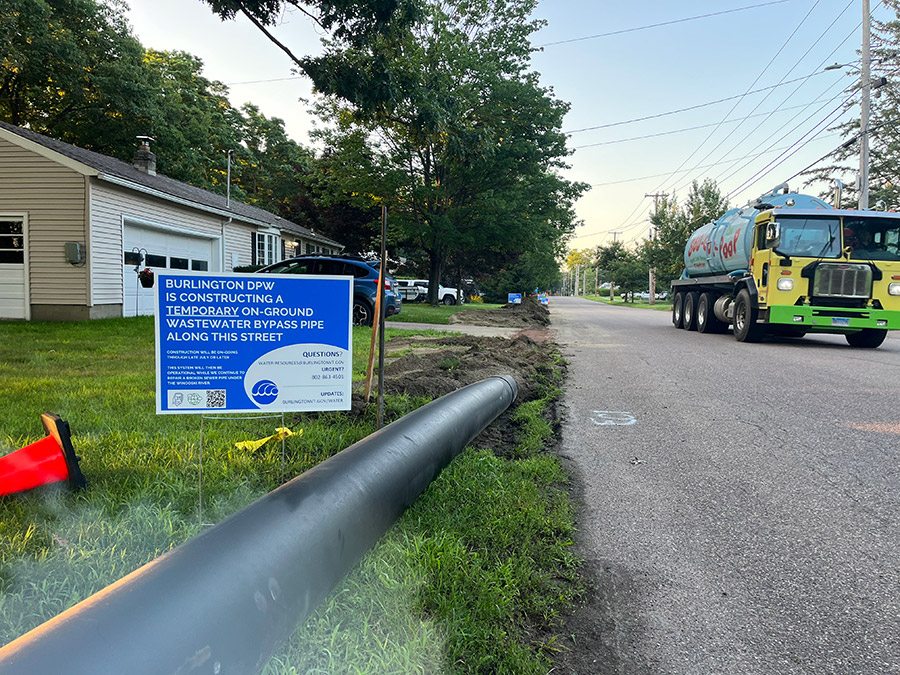 on-ground wastewater bypass pipe