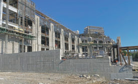 The granite facade of West Point's new Cyber & Engineering Academic Center