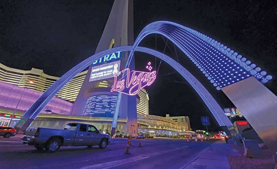 New downtown Las Vegas arches nearly completed, Downtown
