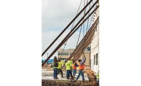 installing tilt wall panels at Fit N Wise recreation center