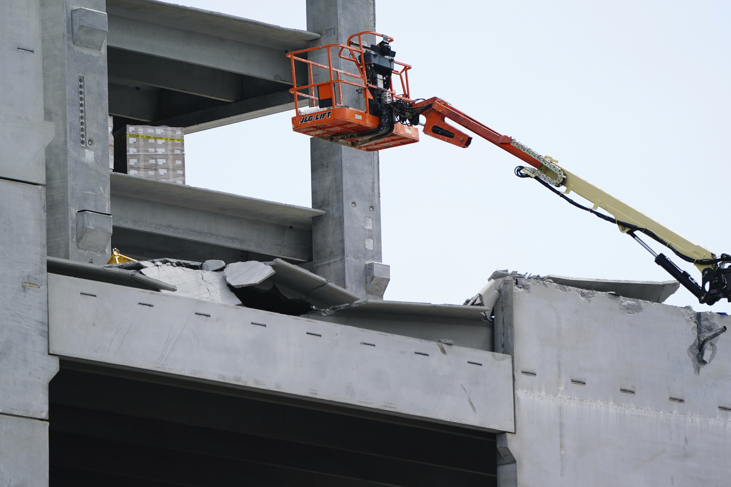 Partial parking deck collapse